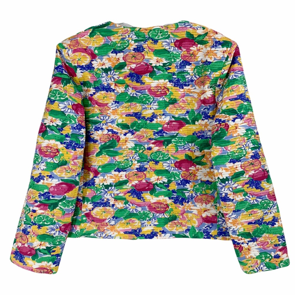 Vintage Margaret Smith Bright and Bold Floral Blazer, Made in the USA - Picture 6 of 12